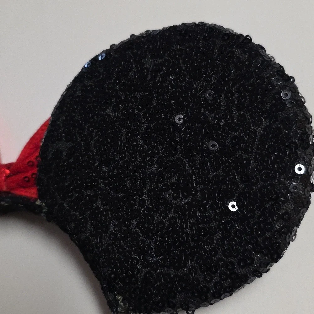 Sequin Headband Girls Red Black Mouse Ears